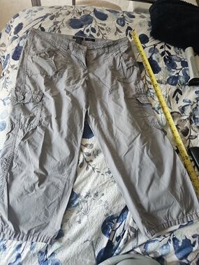 The Limited Light Gray Cargo Capris with Utility Pockets